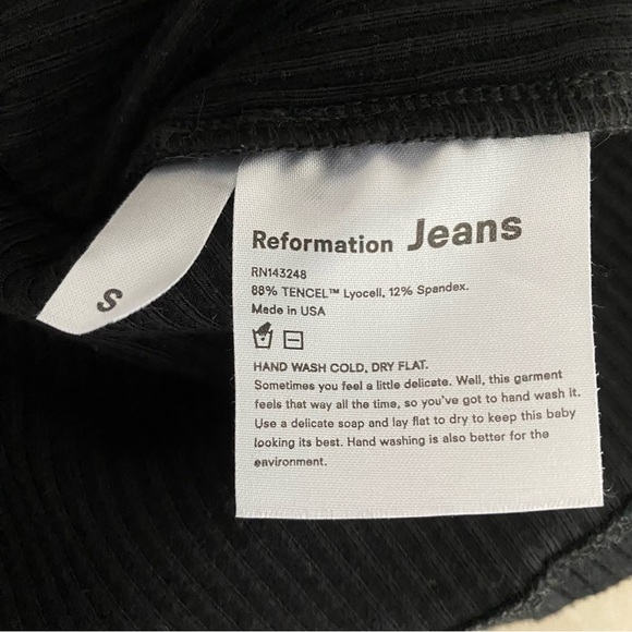 Reformation The Sweetheart Black Ribbed Knit Off-Shoulder Mini Dress S Party - Picture 7 of 10